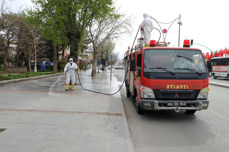 Erzincan'da dezenfekte çalışmaları sürüyor