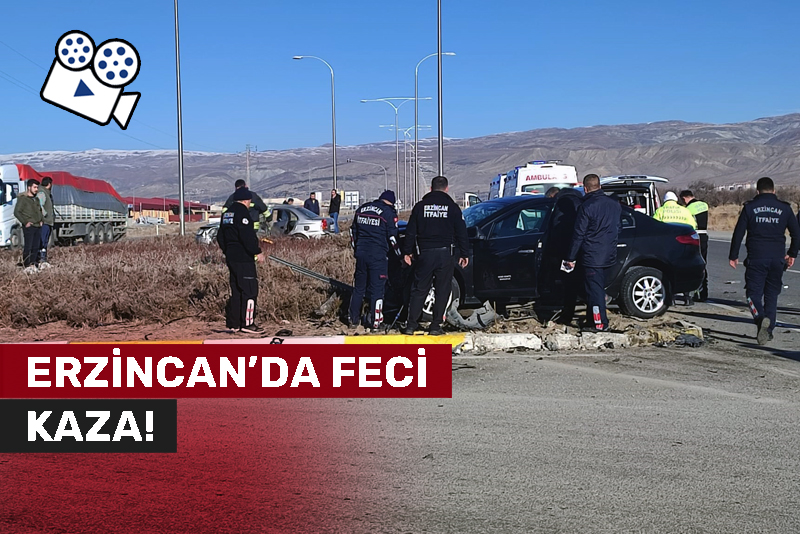Erzincan'da feci kaza!